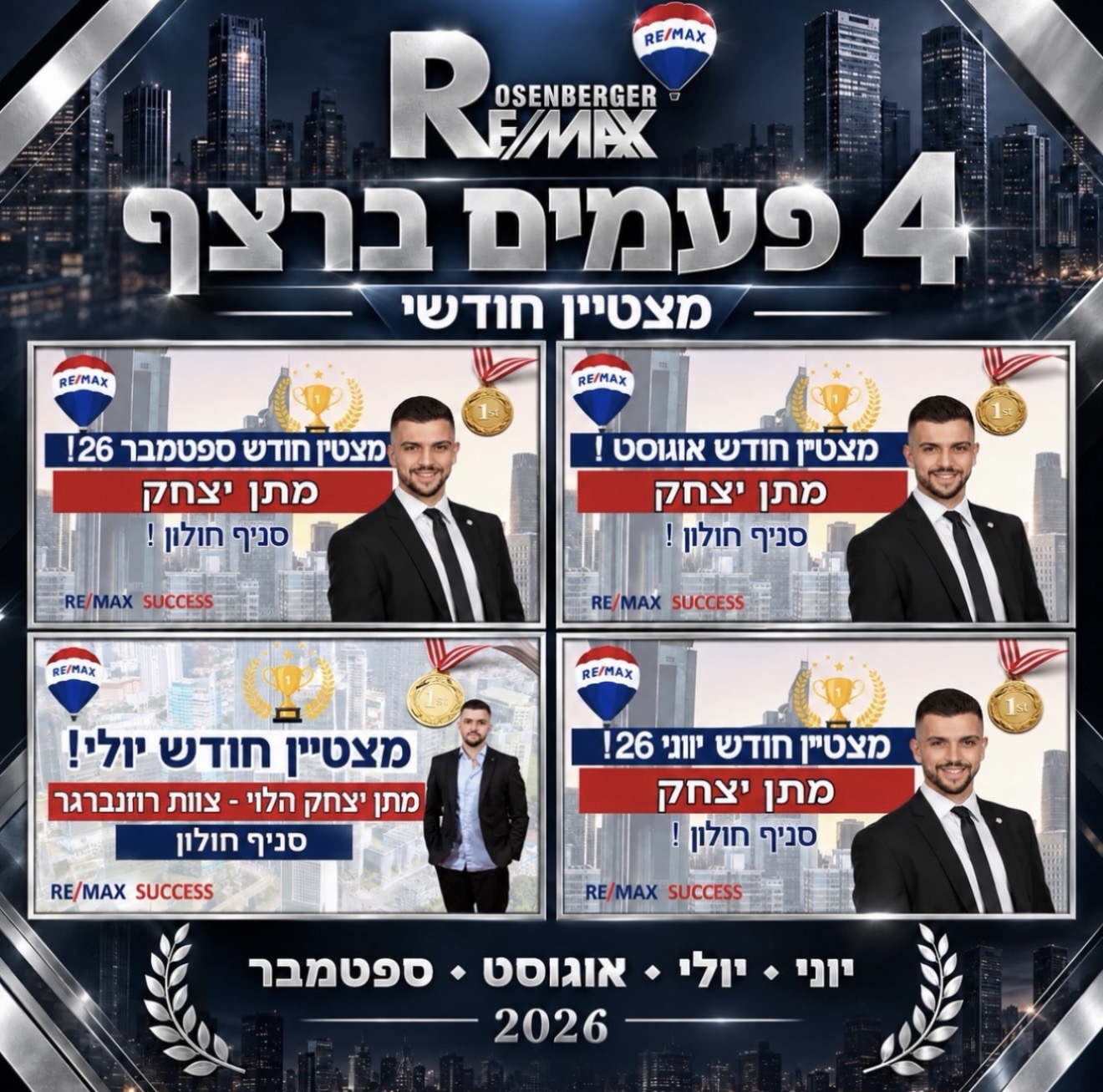 פרסום מצטיין החודש: יוני, יולי, אוגוסט וספטמבר 2026